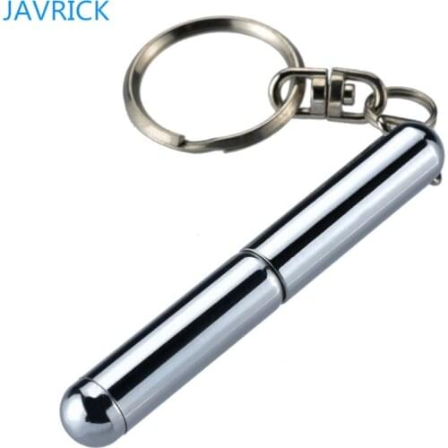 Portable Stainless Steel Pen Telescopic Ballpoint Pen Metal Key Ring Keychain Tools Jewelry