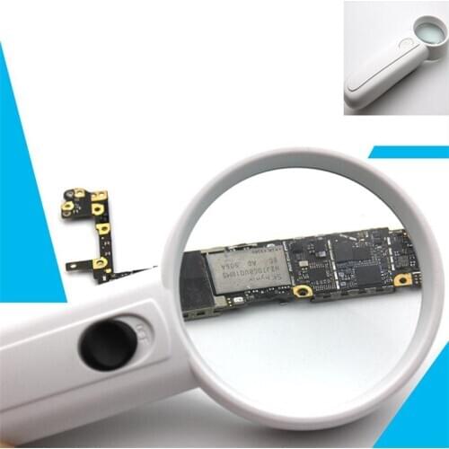 Handheld 40x Magnifier Magnifying Glass with 2 LED Light Handheld Magnifier Loupe Acrylic Lens Glass Loupe Loop