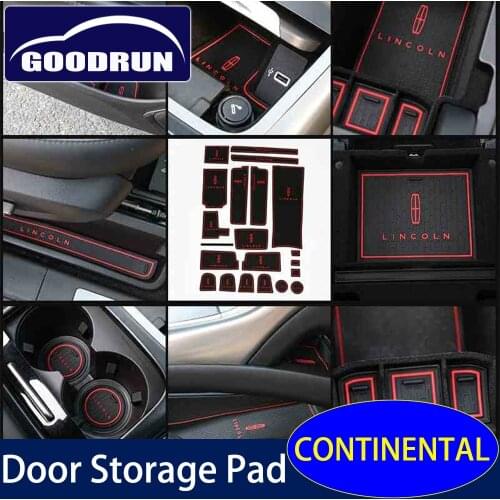 Silica Gel Car Door Storage Pad Non-slip Mats FOR Lincoln CONTINENTAL Slot Armrest Inner Cup Holders Rubber Accessories