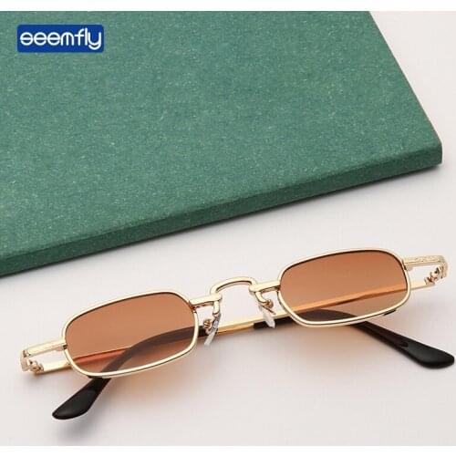 Seemfly Retro Fashion Small Frame Sunglasses Ultralight Metal Sungshades Men Women Brand Designer Sun Glasses Colorful Eyewear