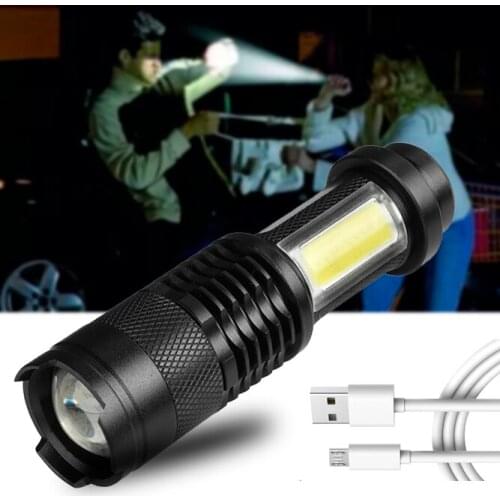 Led Flashlight Built-in Battery Zoomable XP-G Q5 Mini Torch Lamp Adjustable Penlight Waterproof For Outdoor Camping Lantern