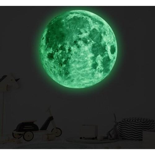 Luminous Moon Wall Sticker Creative Home Decoration Pvc Luminous Moon Sticker Childrens Room Wall Sticker