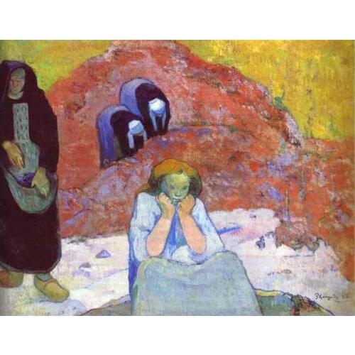 High quality Oil painting Canvas Reproductions Grape Harvest at Arles (1888) by Paul Gauguin hand painted