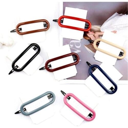 2Pcs/Set Oval Hair Clip Candy Barettes Girly Simple Wild Hair Accessories