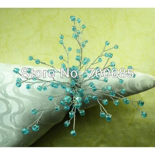 Green glass beads napkin ring, wholesale napkin holder