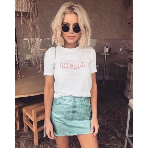 Tee Funny Woman Slogan Aesthetic Street Style Women 90s Young Camisetas Vintage Tees Goth Tops Okurrr Woman T-shirt