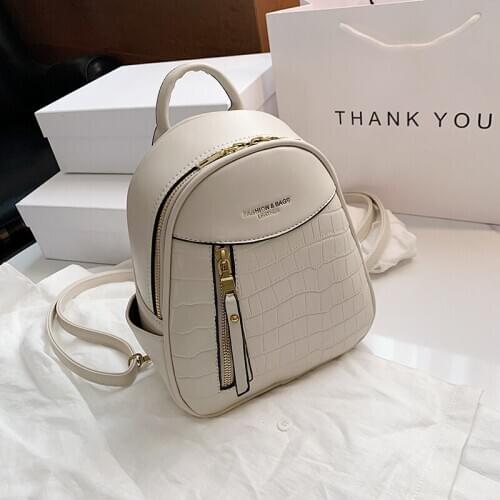 Stone Crocodile Pattern Feminina Backpacks for Women PU Leather Backpack Travel Shopping School Bags Newest Style Lady Girls