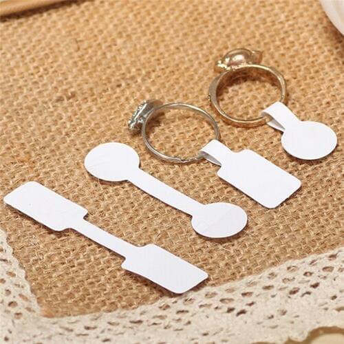 100pcs/bag White Paper Stickers Retail Store Blank Price Tags Necklace Ring Jewelry Labels Wholesale 2Styles
