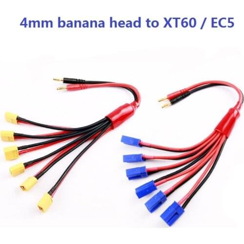 2PCS EC5 plug 14 silicone wire turn 4.0 banana head L = 300mm