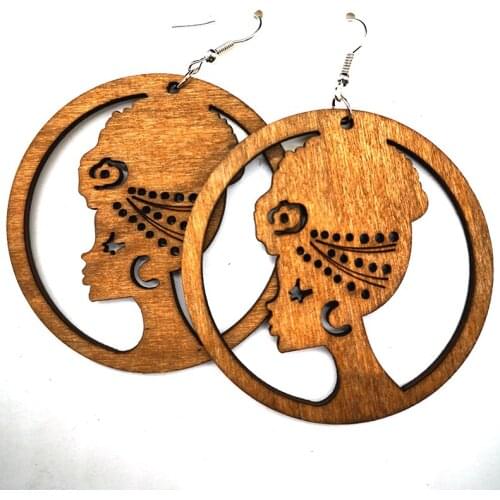 2020 Black Girl Wooden Earrings