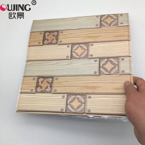 3D Wood Emboss Pattern Tile Wall Sticker Kitchen Shower Room Waist Line Tiles Decoration Wallpaper Detachable DIY PVC Art Mural