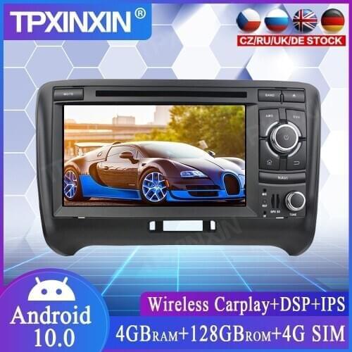 4+128G Android 10.0 Car CD DVD Player GPS Navigation For Audi TT 2006-2014 Auto Multimedia Player Tape Recorder Headunit PX5/PX6