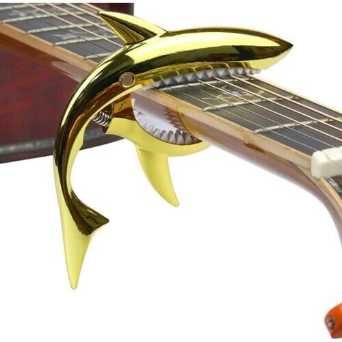 Shark Guitar Capo Zinc Alloy Universal Quick Change Clamp Guitar Tuning Clip Guitar Shark Capo Metal Clip for Acoustic Guitar