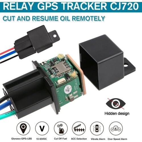 Car GPS Tracker Hidden Relay-Shape Security Tracking Anti-theft Locator Spy Device Remotely Cut Fuel