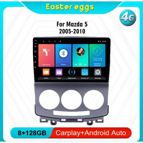 Eastereggs 2 Din 9 Inch Car Android Multimedia Player For Mazda 5 2005 2006 2007 2008 2009 2010 Radio Audio GPS Navi WIFI