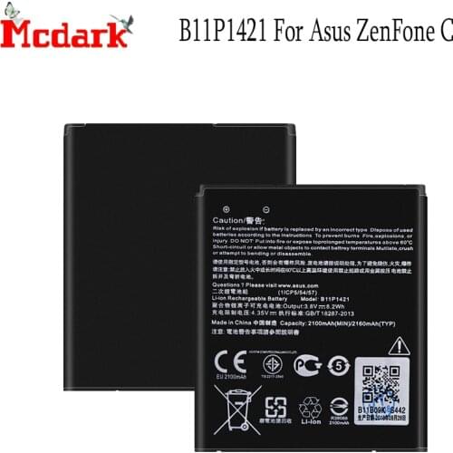 For Asus ZenFone C ZC451CG Z007 Battery B11P1421 Batterie Accu 2100mAh Replacement High Quality Back Up Bateria Smart Phone