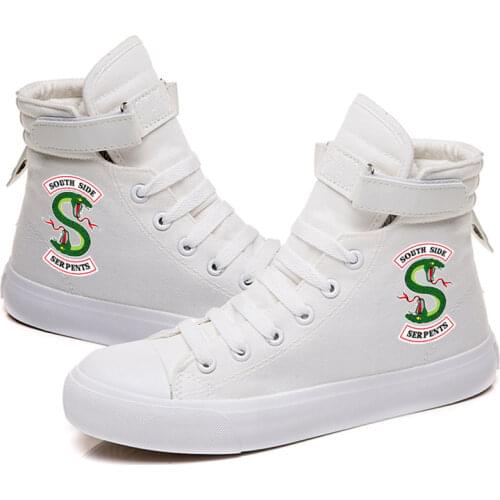 Women Men Boys Girls Shoes Printed High Canvas Shoes Casual Leisure Sneakers Shoes Riverdale Serpents