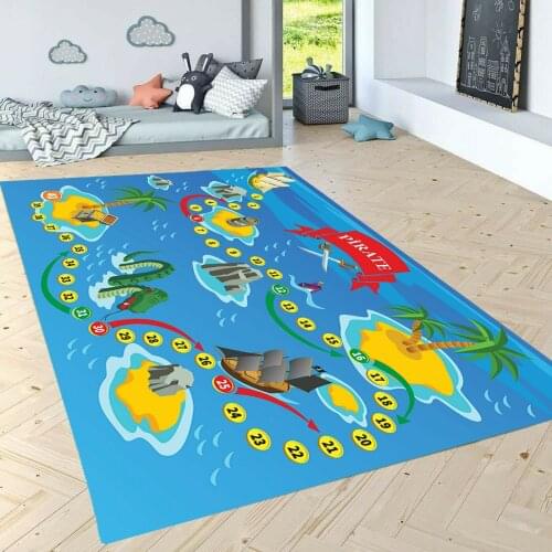 Pirate Kids Patterned Carpet ,Non Slip Floor Carpet,Teens Carpet,Turkish Rug