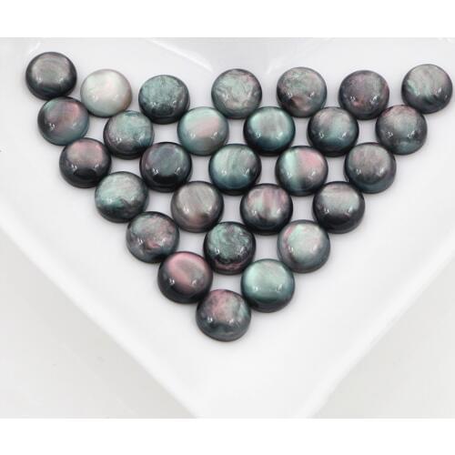 New Fashion 40pcs 8mm Black Dream Colors Flat Back Resin Cabochons Cameo V6-28