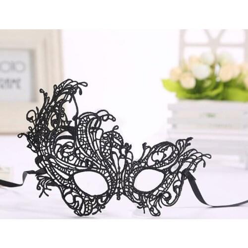 New Sexy Black Lace Mask for Cosplay Floral Lady Masque Cutout Halloween Mask Masquerade Masks Party Fancy Dress Blindfold Masks