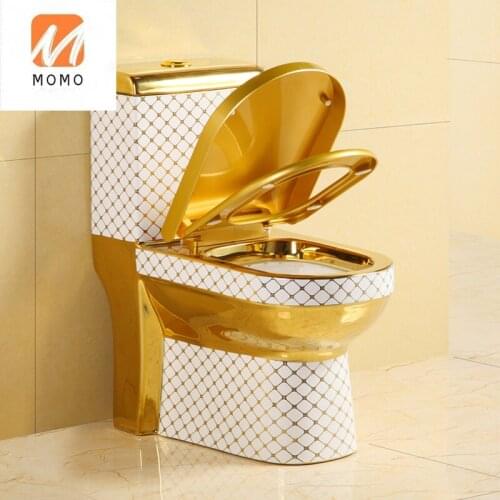 European style new household toilet gold toilet creative personality art gold toilet 1980Biological Toilet Closestool