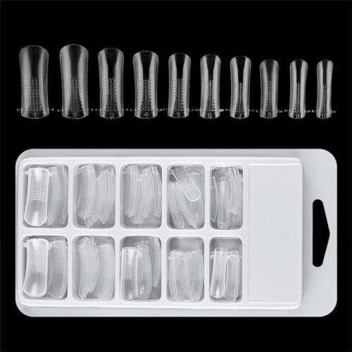 New Resin False Nail Tip 100Pcs The Crystal Armor Plate Can Be Reused To Quickly Extend The Model Armor Plate Fake Nails 0524#30
