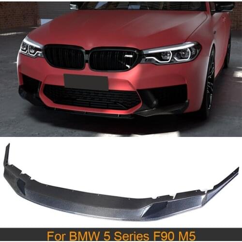 Carbon Fiber Front Bumper Lip Spoiler Splitters For BMW 5 Series F90 M5 Sedan 2018 - 2020 Front Bumper Lip Chin Spoiler Apron