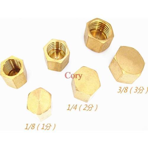 1PC 1/8" 1/4" 3/8" 1/2" 3/4"BSP Hexagonal Female Thread Brass Pipe Cap Hex Head End Cap Plug Fitting Coupler Connector Adapter