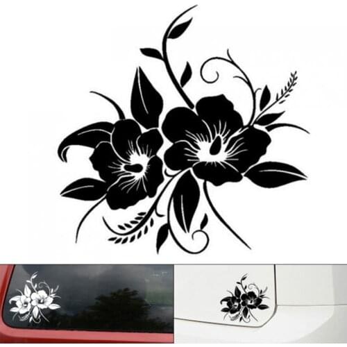 PET 18 x 19CM Flowers Full Bloom Pattern Outdoor Reflective Car Body / Bumper / Hood / Scratch Car Sticker