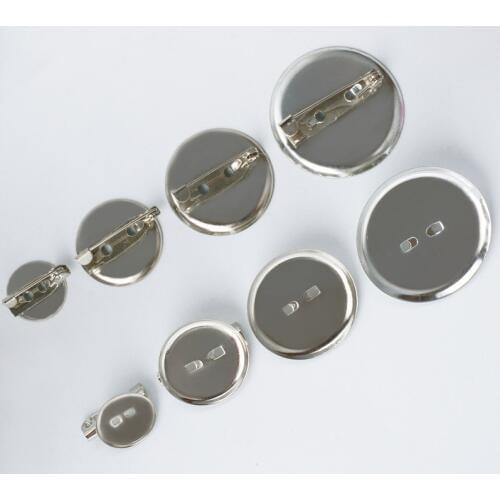 50pcs/lot Blanks Brooch Base With Safety Pins Fit 13 19 24 29 mm Round Cabochons Settings Cameo Tray Jewelry Making