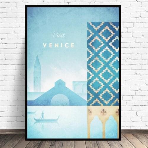 Frame Venice Minimalist Travel Canvas Wall Art Print Modern Poster painting Wall Pictures Living Room Decor
