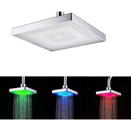 360° Adjustable Chrome Water Temperature Controlled Multi-Color LED Shower Head