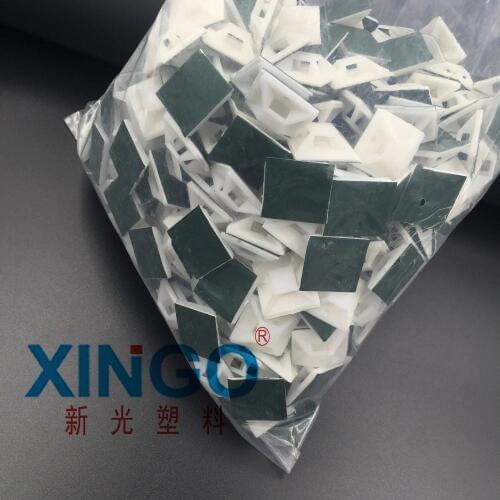 100 Pcs 30mm x 30mm x 4mm Self Adhesive Cable Tie Mount Base Holders Black White