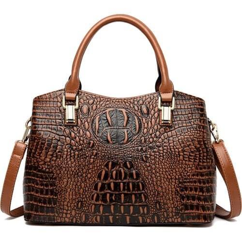 Woman Shoulder Bag Vintage Crocodile Leather bag Luxury Ladies Handbags Women Bags Fashion Designer Female Bolsas Feminina bag