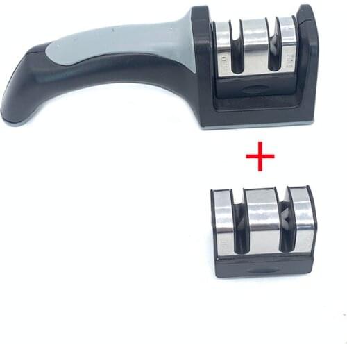 Kitchen Knife Sharpener 3 Stages Professional Ceramic Rod Sharpener Sharpening Tool With Non-slip Base Stainless Steel Blade