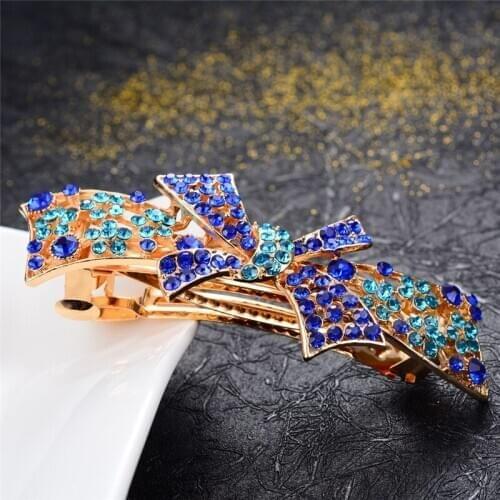 Top Hairwear Rhinestone Crystal Flowers Barrettes Wedding Hair Accessories Fashion Hairclips Design Brand Hairpins Hair Jewelry