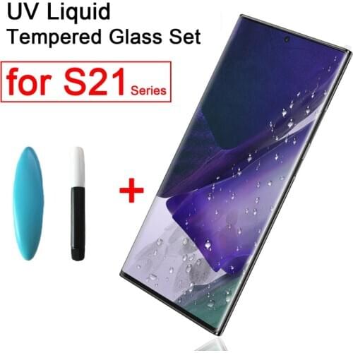 UV Tempered Glass for Samsung Galaxy S21 Plus Ultra Full Cover Liquid Screen Protector for Galaxy S21 Plus Ultra Cover Curved