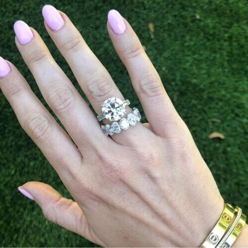 Women Ring set Simulated diamond cz 925 sterling silver Engagement Wedding band Rings for Women Bridal Party Fine Jewelry Gift