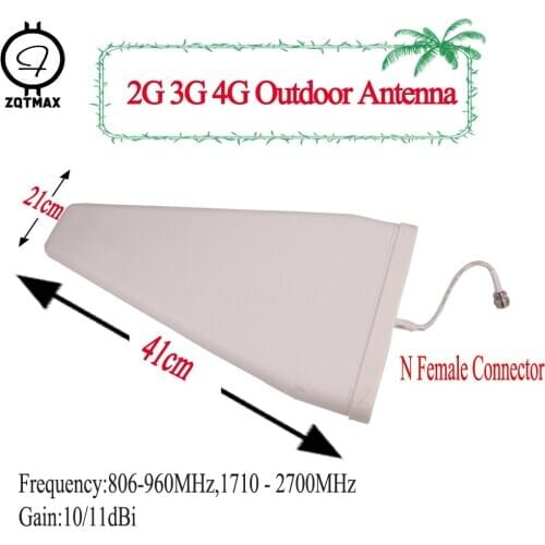 ZQTMAX Outdoor Log periodic antenna 10dBi 806-2700MHz 2G 3G 4G Antenna for Mobile Signal Booster CDMA GSM DCS PCS 2600 Repeater