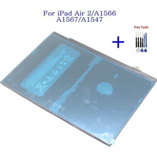 1x 3.76V 7340mAh Internal Replacement Battery For iPad Air 2 battery For iPad 6 Air 2 A1547 A1566 A1567 + Repair Tools kit