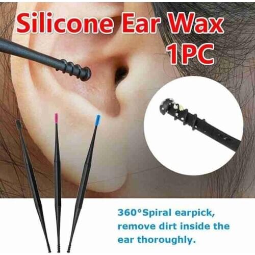 1pcs Soft Silicone Ear Pick Double-ended Earpick Ear Wax Curette Remover Ear Cleaner Spoon Ear Clean Tool Design