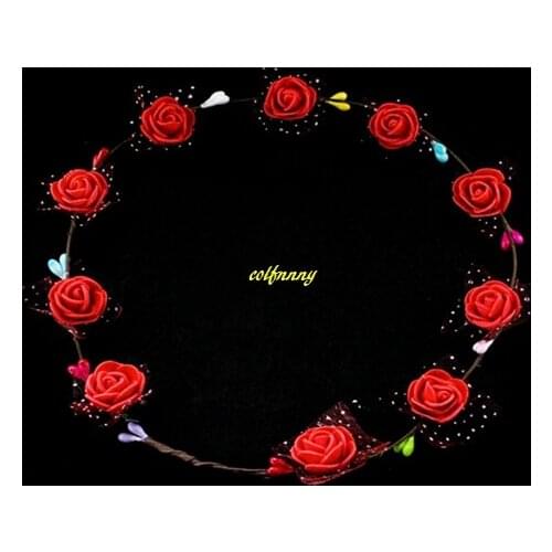 10pcs/lot 10 flower with Little Paper Plum blossom Wedding party Flower Wreath Women Lady girls Crown Headband Floral Garlands