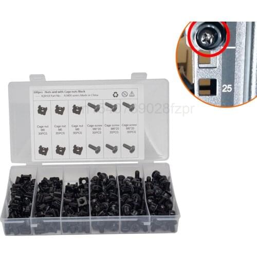 100 M6 Screw Chassis Cabinet Clip Nut Screw Black Cage Nut