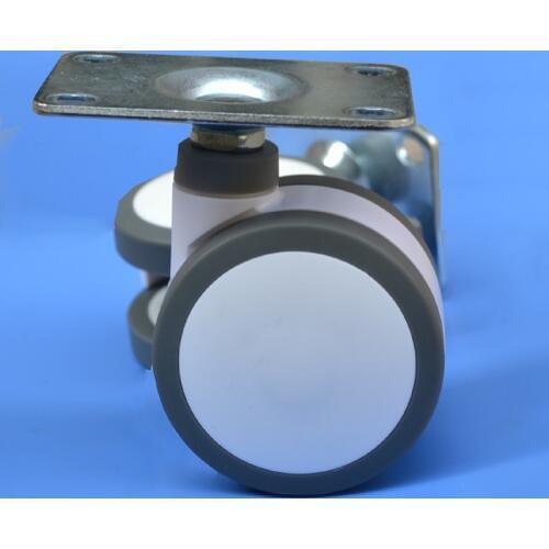 Furniture caster Medical 4-inch Full plastic flat panel universal TPU caster swivel Medical Equipment wheel brake