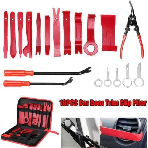 19Pcs/Set Car Clips Auto Trim Removal Kits for Car Door Molding Dash Panel Upholstery Fastener Remover Installer Tool