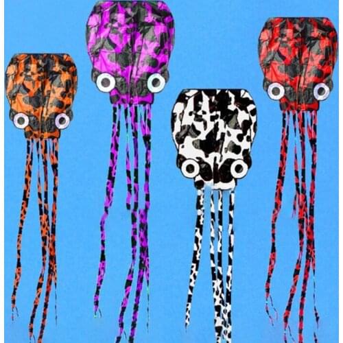 3D Large Soft Octopus Shape Beach Kites with Line Reel Frameless Entertainment Sports Kids Gifts Family Outdoor Holiday Parent-c