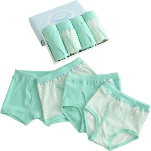 4pcs/pack Kids Boys Underpants Casual Cotton Panties for Teenagers Big Boys Striped Boxers Children Shorts Clothes 2-16 Years