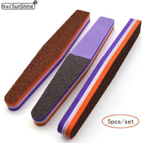 5Pcs Nail Buffers File Polishing 100/180/320 Sanding Sponge UV Gel Nail Polish Varnish Manicure Pedicure Nail File Buffer Block