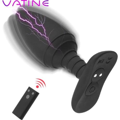 VATINE 10 Frequency Sex Toys For Men Women Electric Shock Anal Plug Vibrator Prostate Massager Vibrator Wireless Remote Control