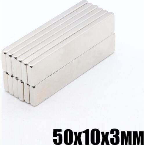 20pcs 50x10x3 mm Block Magnet 50*10*3 mm N35 Strong Square NdFeB Rare Earth magnets Neodymium Magnets 50mm x 10mm x 3mm